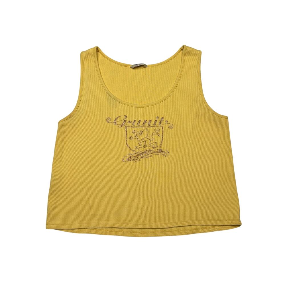 Vintage Y2K G Unit Cropped Tank Top Women's Ribbed Glitter Sleeveless